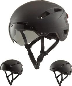 GOOFF® PILOT 3 In 1 Snorscooterhelm Met Afneembaar Vizier - Matzwart - Lichtgewicht Snorfiets Helm - NTA Gecertificeerd Speed Pedelec Helm - Geschikt Voor Blauw Kenteken Snorscooter En Snorfiets - Maat M - Voor Vrouwen En Mannen