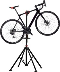 ACAZA Fiets Bevestigingsstandaard Met Snelsluiting, Gereedschapshouder En Stuurhouder, Lichte En Draagbare Reparatie Standaard Voor Fietsen, Zwart Statief