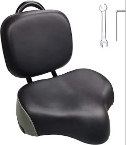 Merkloos Rugleuning Zadel - Fietszadel Met Rugleuning - Oversized - Comfortabel Zacht Zadel - Met PU Kussen