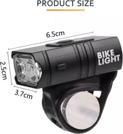 Fietslamp LED, Fietslicht, Fietsverlichting, Racefiets, Voorlicht, Oplaadbaar, Micro USB, Verstelbaar, Zwart -Fietsenwinkel 1101x1200