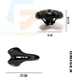 Voltano Sport Fietszadel Iclusief Zadelstrop – Gel Trekking Zadel – Met Uitsparing – Unisex - Zwart -Fietsenwinkel 1129x1200 1