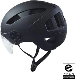 Lightyourbike ROADSTER ® Speed Pedelec Helm Met Vizier & Verlichting - NTA 8776 - Helm Snorscooter - Helm Speed Pedelec - Zwart -Fietsenwinkel 1129x1200