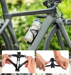 Merkloos Universele Bidonhouders Fiets - Sterke En Flexibele Structuur - Afmeting 14.5x7.5x7.6cm - Zwart -Fietsenwinkel 1142x1200