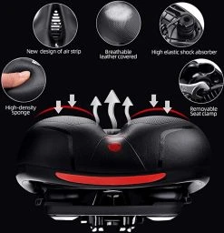 IBright Gel Fietszadel Met LED Oplaadbare Achterlicht - USB Oplaadbaar - Fietsverlichting Met 6 Functie's - Dames / Heren - Waterdicht - Gratis Zadelstrop - USB Oplaadkabel - Zwart 27 IBright Gel Fietszadel Met LED Oplaadbare Achterlicht - USB Oplaadbaar - Fietsverlichting Met 6 Functie's - Dames / Heren - Waterdicht - Gratis Zadelstrop - USB Oplaadkabel - Zwart -Fietsenwinkel 1156x1200 4