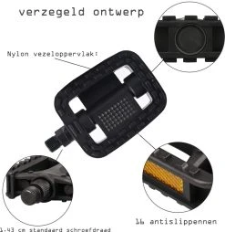 Fietspedalen - Anti Slip - Trappers Voor Fiets Met Reflector - 1.4 Mm Schroefdraad Zwart -Fietsenwinkel 1165x1200 3