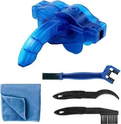 Merkloos Fietsketting Reiniger - Ketting Schoonmaken - Kettingborstel - Fiets Schoonmaak Set - Ontvetter Fiets - Kettingreiniger - Fietsketting Smeermiddel - Fiets Accessoires - Fietsgereedschap - Cadeau Voor Man -Vrouwen- Sinterklaas Cadeautjes