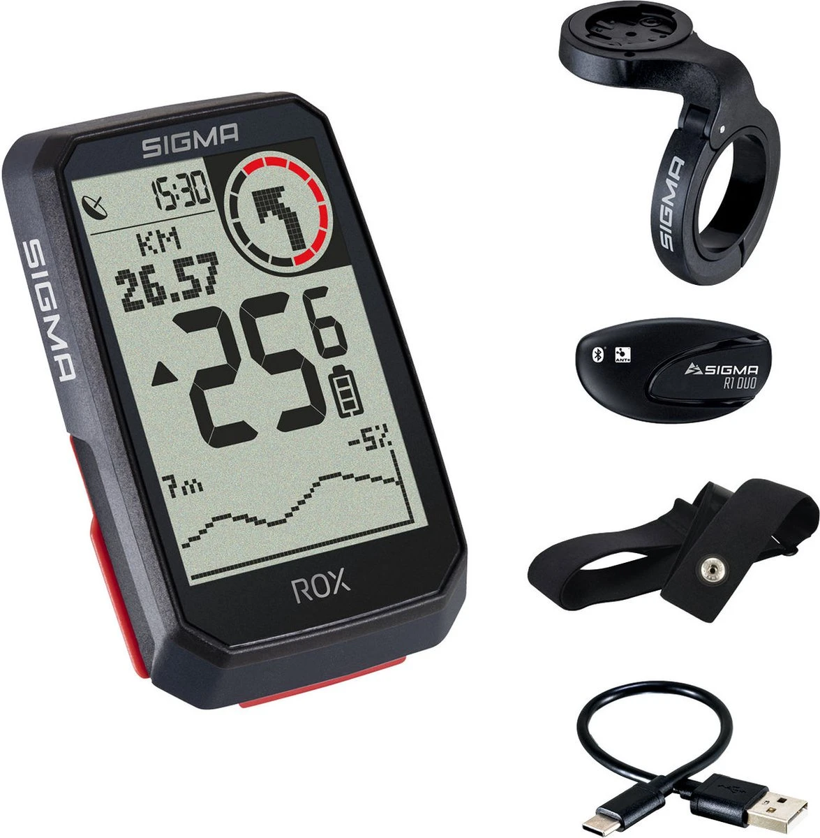 Sigma Sport ROX 4.0 GPS Fietscomputer - HR Top Mount Set - Zwart 3 Sigma Sport ROX 4.0 GPS Fietscomputer - HR Top Mount Set - Zwart