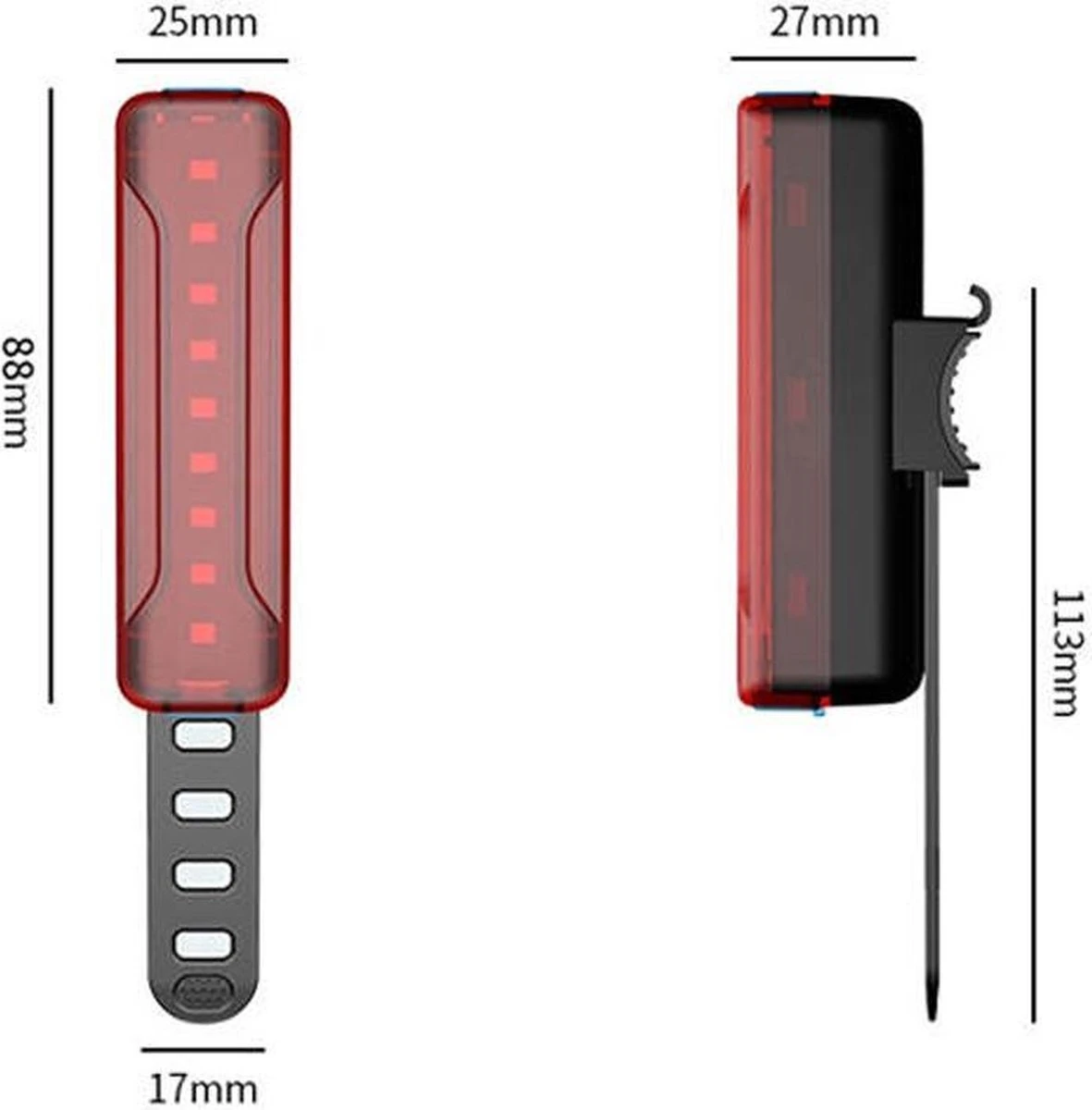 FIEZIO Fietsverlichting Set Oplaadbare USB Led Fietslamp Voor En Achter - Waterdicht - 3 Lichtstanden - 1500 Lumen 12 FIEZIO Fietsverlichting Set Oplaadbare USB Led Fietslamp Voor En Achter - Waterdicht - 3 Lichtstanden - 1500 Lumen - Afbeelding 10