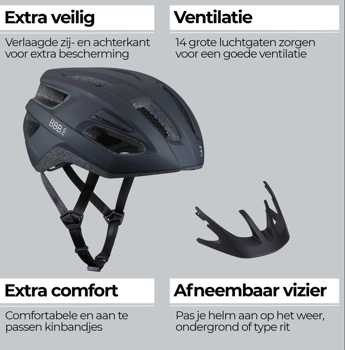 BBB Cycling Kite 2.0 Racefiets Helm - Mountainbike Helm - Wielrenhelm - Sporthelm - Mat Zwart - Maat L - BHE-29B 6 BBB Cycling Kite 2.0 Racefiets Helm - Mountainbike Helm - Wielrenhelm - Sporthelm - Mat Zwart - Maat L - BHE-29B - Afbeelding 4