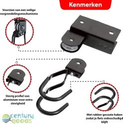Century Goods Fietslift - Fietstakel - Fiets Ophangsysteem - Met Valbeveiliging | 60 Kg Draagkracht 14 Century Goods Fietslift - Fietstakel - Fiets Ophangsysteem - Met Valbeveiliging | 60 Kg Draagkracht -Fietsenwinkel 1185x1200 4