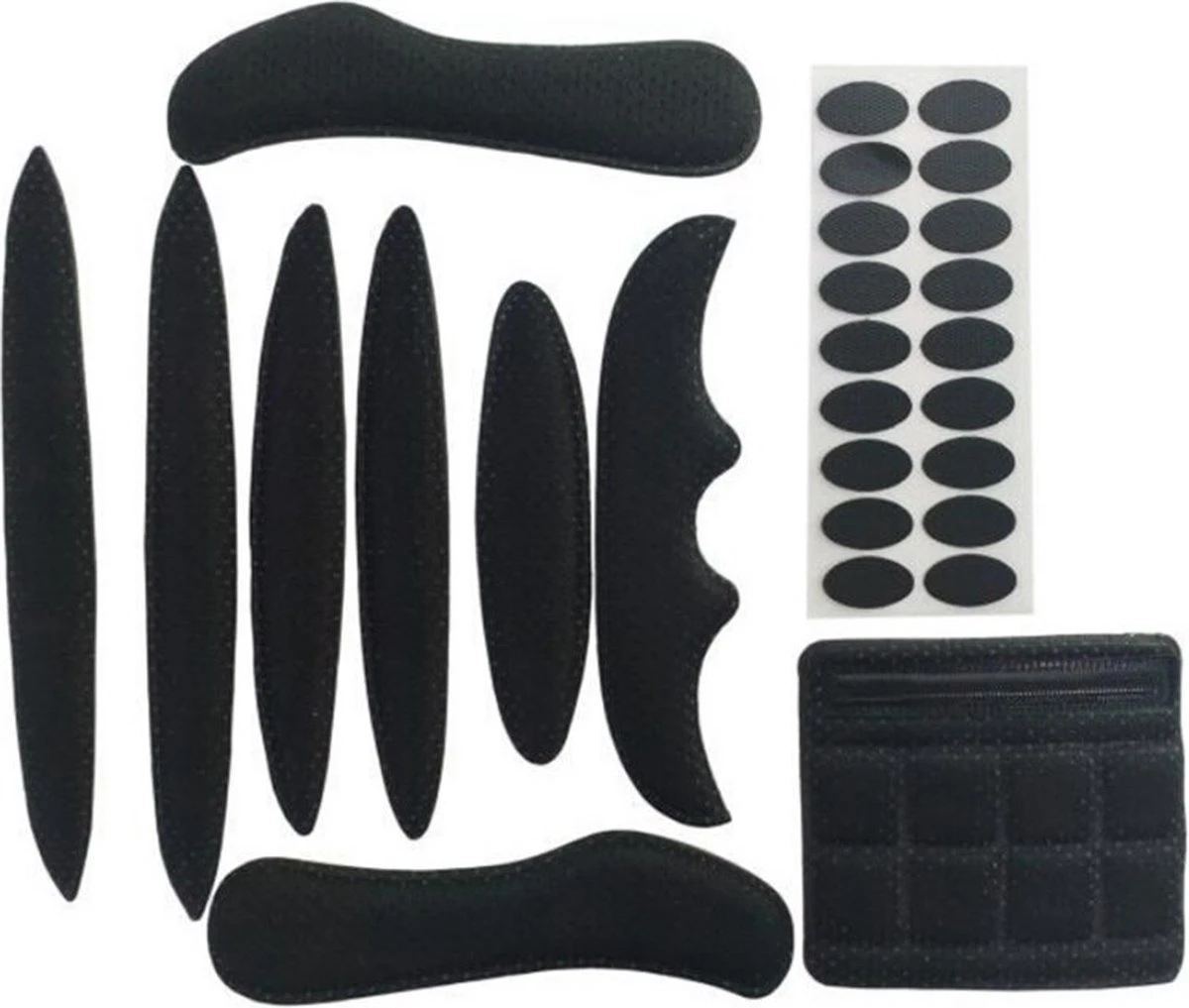 Merkloos Foam Pads Setje - Zwart - Fietshelm Inleg Bescherming - Klittenband + Lijm - Inner Padding Voering Voor Helm - 27-delige Set 3 Merkloos Foam Pads Setje - Zwart - Fietshelm Inleg Bescherming - Klittenband + Lijm - Inner Padding Voering Voor Helm - 27-delige Set
