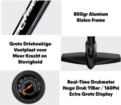 Matzwarte Fietspomp Met Drukmeter én Extra Ventielen - Multifunctioneel Mondstuk – Schrader En Presta – Aluminium Lichtgewicht Vloerpomp – Ballenpomp/ Scooterpomp/ Autobandenpomp 21 Matzwarte Fietspomp Met Drukmeter én Extra Ventielen - Multifunctioneel Mondstuk – Schrader En Presta – Aluminium Lichtgewicht Vloerpomp – Ballenpomp/ Scooterpomp/ Autobandenpomp -Fietsenwinkel 1200x1046