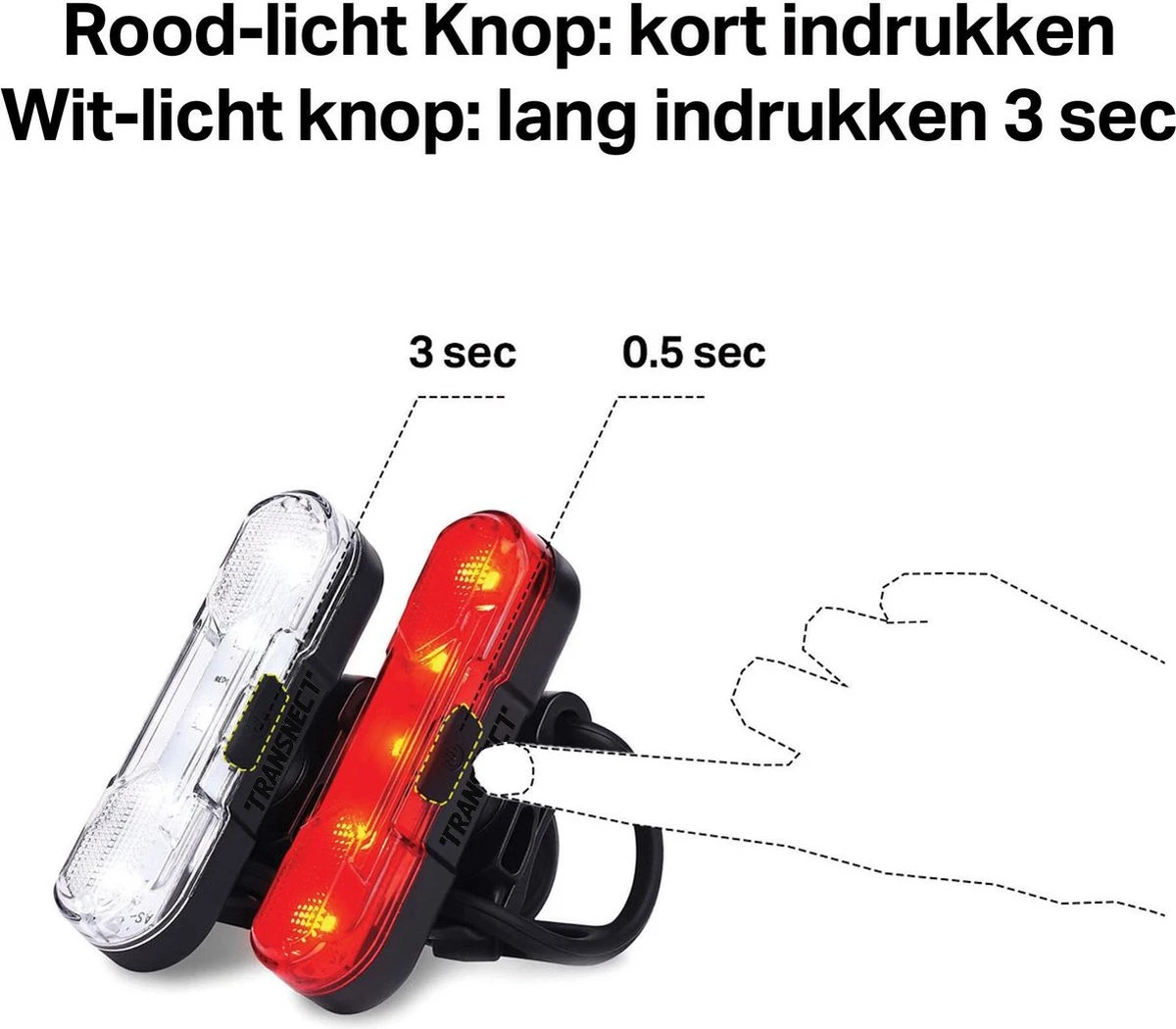 Transnect® – Fietsverlichting LED Set - Fietslampjes Voor En Achter Licht - 4 Lichtstanden – USB Oplaadbaar - Draagbaar – Waterdicht 4 Transnect® – Fietsverlichting LED Set - Fietslampjes Voor En Achter Licht - 4 Lichtstanden – USB Oplaadbaar - Draagbaar – Waterdicht - Afbeelding 2