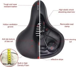 Fiets Zadels - Met Achterlichten- Langzame Rebound Traagschuim - Hol Ergonomisch Breed Tourzadel - MTB Zadel -mountainbikezadel - Fietszadel Dames - Fietszadel Heren - Unisex 14 Fiets Zadels - Met Achterlichten- Langzame Rebound Traagschuim - Hol Ergonomisch Breed Tourzadel - MTB Zadel -mountainbikezadel - Fietszadel Dames - Fietszadel Heren - Unisex -Fietsenwinkel 1200x1058 2