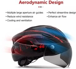 Zacro Fietshelm - Met Bril En Waarschuwingslampje - Nacht Veiligheidshelmen Fietshelm - Voor Volwassenen, MTB, Stadsfietsen - Wit En Zwart 17 Zacro Fietshelm - Met Bril En Waarschuwingslampje - Nacht Veiligheidshelmen Fietshelm - Voor Volwassenen, MTB, Stadsfietsen - Wit En Zwart -Fietsenwinkel 1200x1092