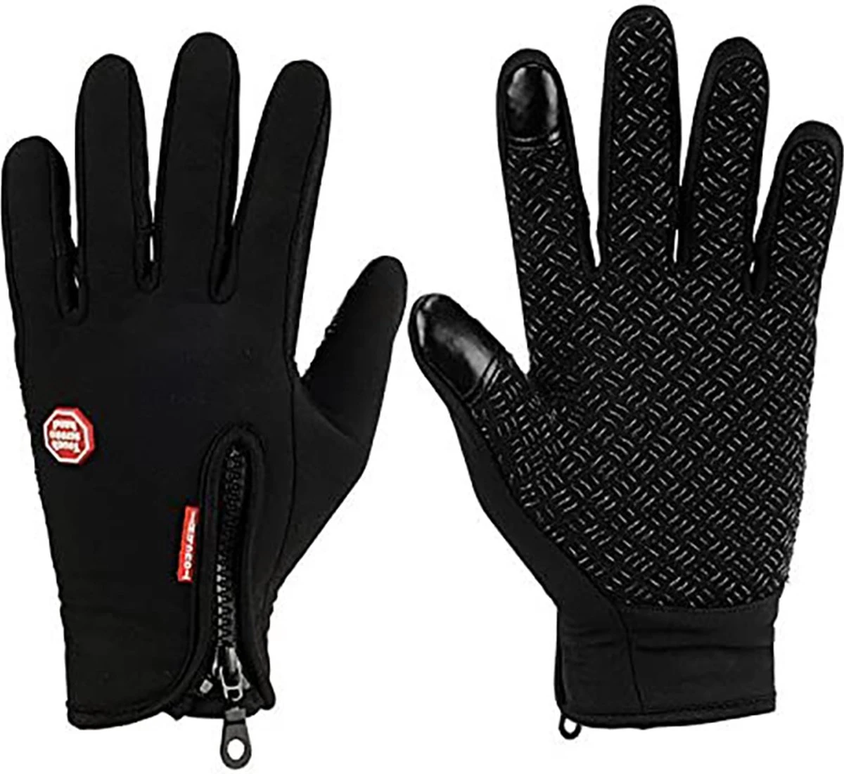 Fietshandschoenen Winter - Handschoenen - Sport Handschoenen Met Rits - Touchscreen Telefoon - Anti Slip Gloves - Heren / Dames - Maat XXL - Zwart - Cadeautje 4 Fietshandschoenen Winter - Handschoenen - Sport Handschoenen Met Rits - Touchscreen Telefoon - Anti Slip Gloves - Heren / Dames - Maat XXL - Zwart - Cadeautje - Afbeelding 2