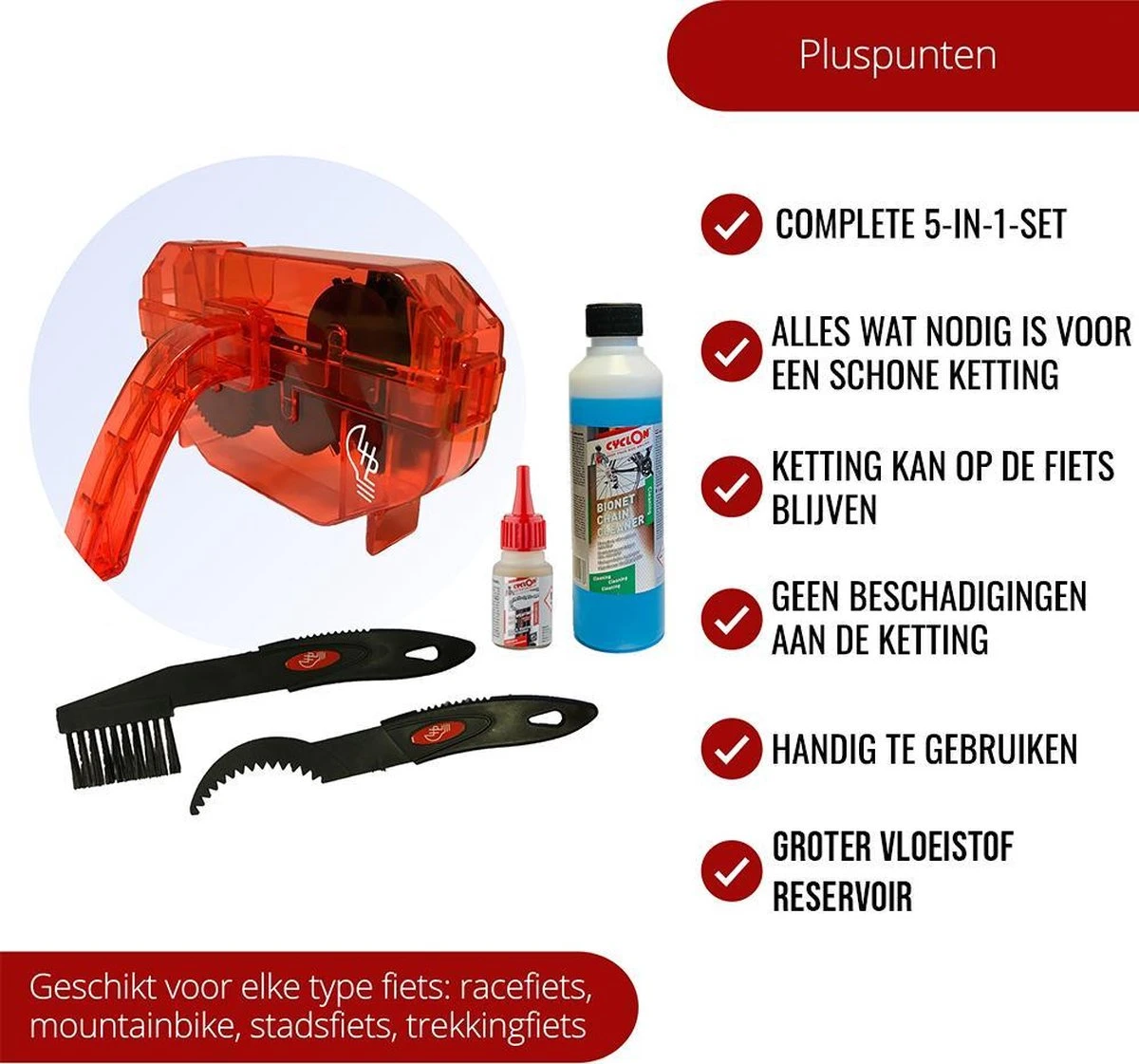 LHP Fietsketting Reiniger Apparaat 5-in-1 - Cyclon Ontvetter 250 Ml & All Weather Lube 25 Ml 12 LHP Fietsketting Reiniger Apparaat 5-in-1 - Cyclon Ontvetter 250 Ml & All Weather Lube 25 Ml - Afbeelding 10
