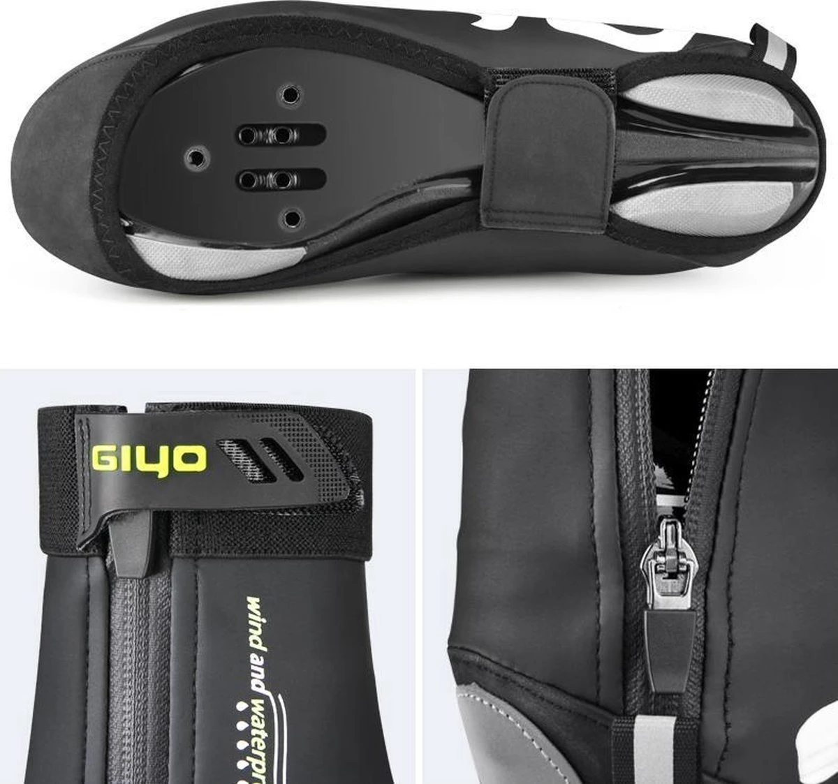 Giyo Overschoenen - Maat 44/45 (XL) - 1 Paar - Mountainbike - Wielrennen - Zwart - Wind En Waterdicht - Waterproof - Regen - Vorst 4 Giyo Overschoenen - Maat 44/45 (XL) - 1 Paar - Mountainbike - Wielrennen - Zwart - Wind En Waterdicht - Waterproof - Regen - Vorst - Afbeelding 2