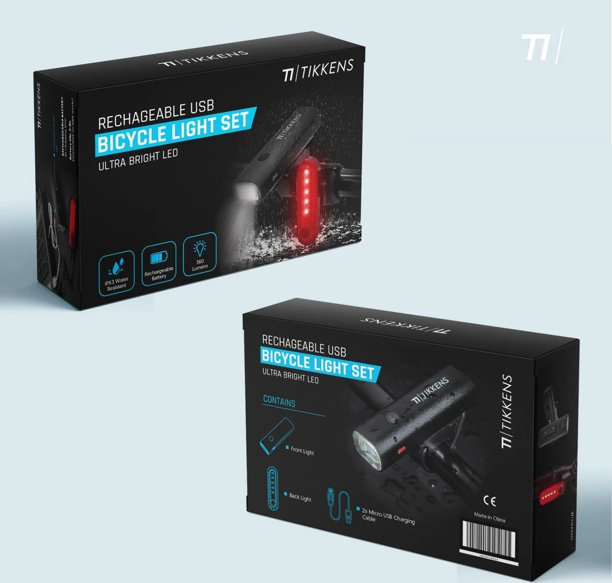 TIKKENS LED Fietsverlichting Set - Fietslamp USB Oplaadbaar - Fietslampjes Voorlicht & Achterlicht - Waterdicht – Zwart 8 TIKKENS LED Fietsverlichting Set - Fietslamp USB Oplaadbaar - Fietslampjes Voorlicht & Achterlicht - Waterdicht – Zwart - Afbeelding 6
