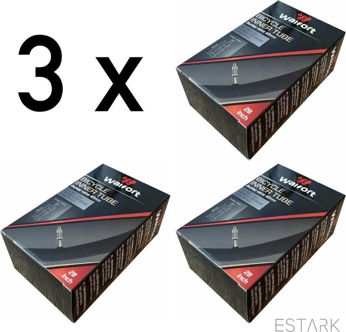 ESTARK® - 3 X Binnenband 28 Inch / 28" Voor De Fiets / Dunlop Ventiel / Racefiets / Mountainbike / 40 Mm / Band 40 / 30 - 622 Wiel / 28 * 1 5/8 * 1 3/8 / 28 " (A) 4 ESTARK® - 3 X Binnenband 28 Inch / 28" Voor De Fiets / Dunlop Ventiel / Racefiets / Mountainbike / 40 Mm / Band 40 / 30 - 622 Wiel / 28 * 1 5/8 * 1 3/8 / 28 " (A) - Afbeelding 2