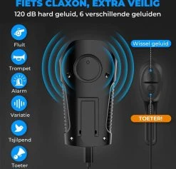 Seidon™ - Fietslamp - Fietsverlichting - Fietslampjes - Fiets Snelheidsmeter - LED Display - Klok - Fietsbel -Fietsenwinkel 1200x1153 8