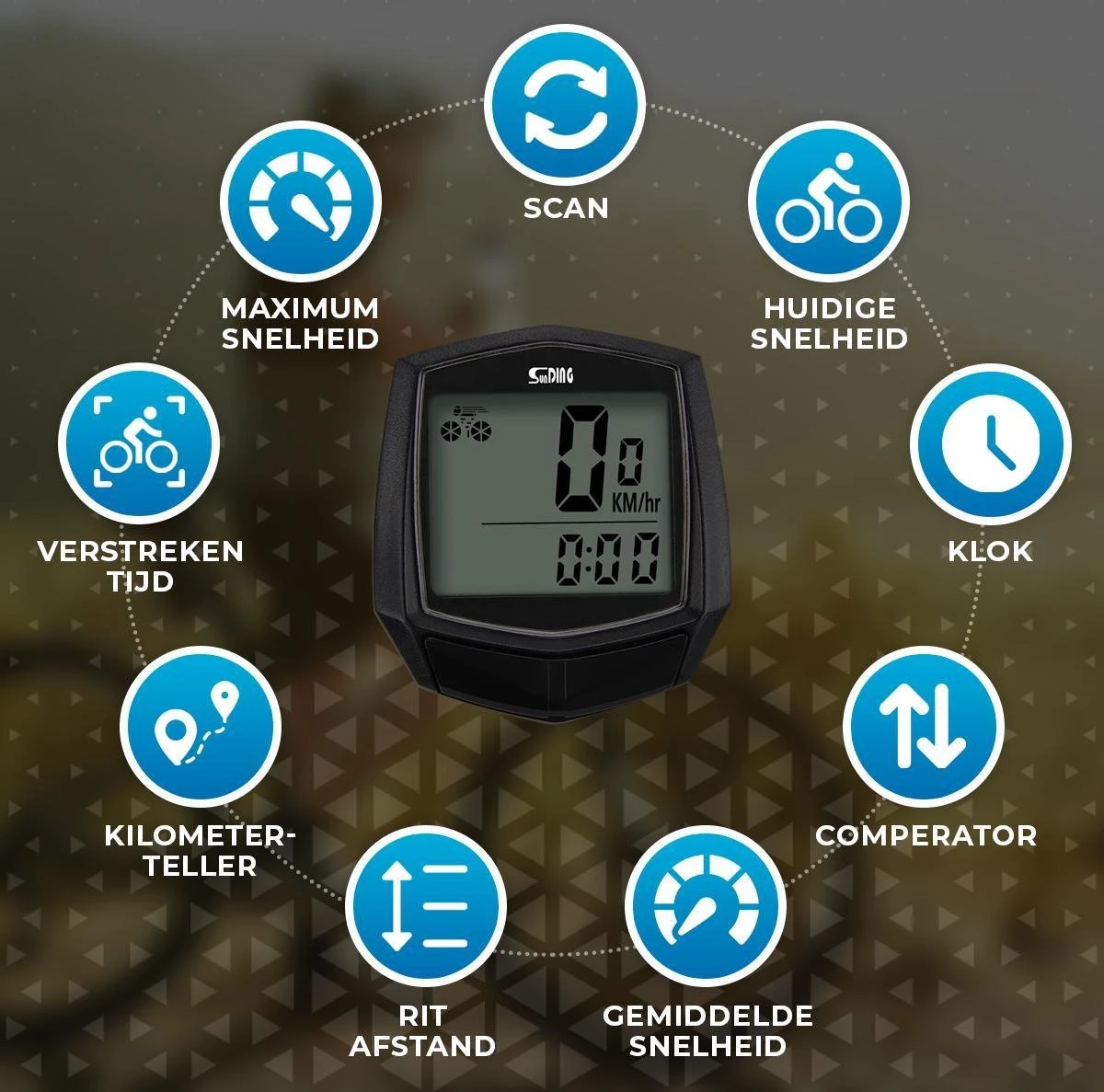 Kilometerteller Fiets - Waterdicht En Bedraad - Snelheidsmeter - Fietscomputer - Fiets Accessoires - Mountainbike Accesoires 4 Kilometerteller Fiets - Waterdicht En Bedraad - Snelheidsmeter - Fietscomputer - Fiets Accessoires - Mountainbike Accesoires - Afbeelding 2