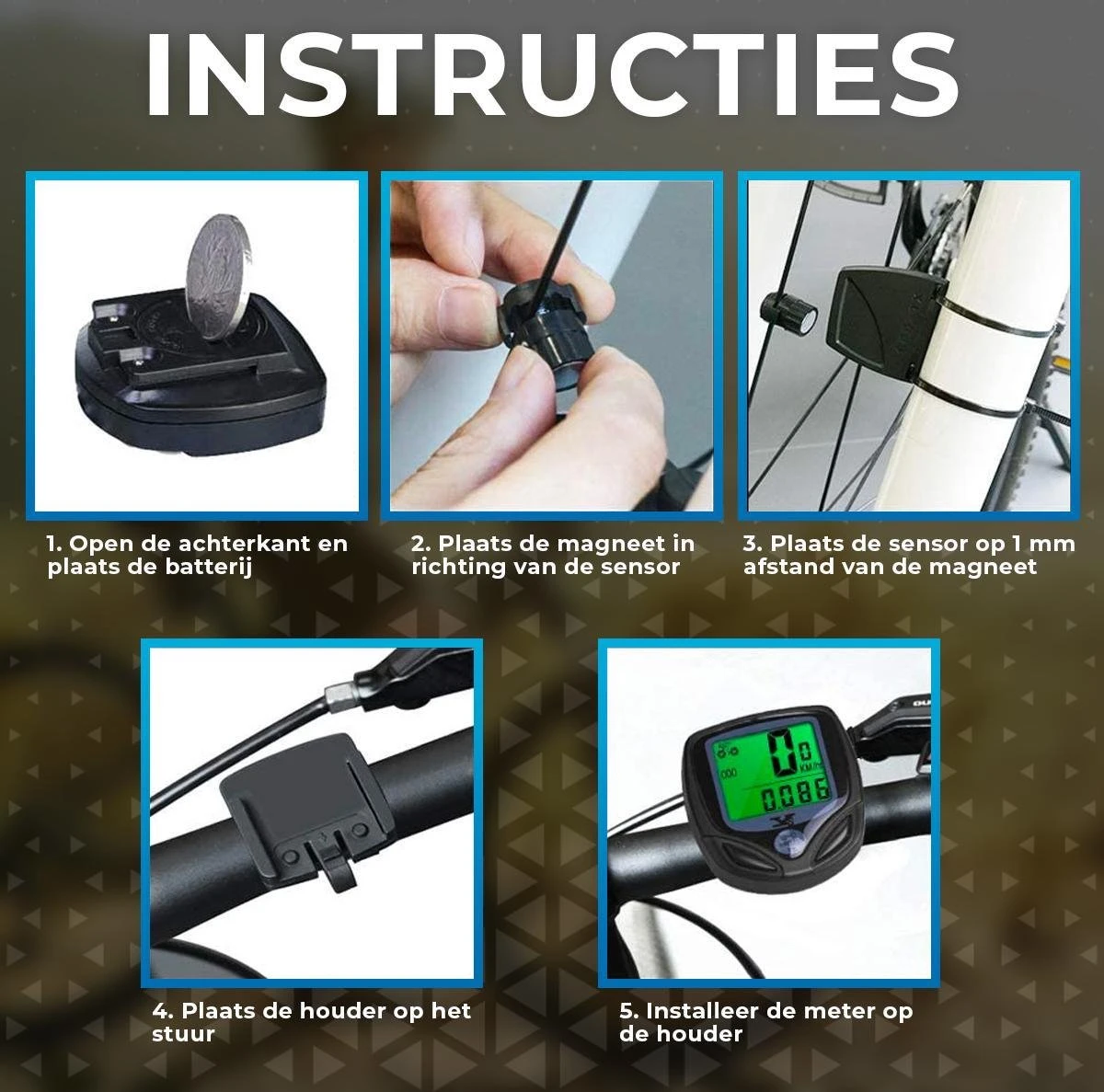 Kilometerteller Fiets - Waterdicht En Bedraad - Snelheidsmeter - Fietscomputer - Fiets Accessoires - Mountainbike Accesoires 5 Kilometerteller Fiets - Waterdicht En Bedraad - Snelheidsmeter - Fietscomputer - Fiets Accessoires - Mountainbike Accesoires - Afbeelding 3