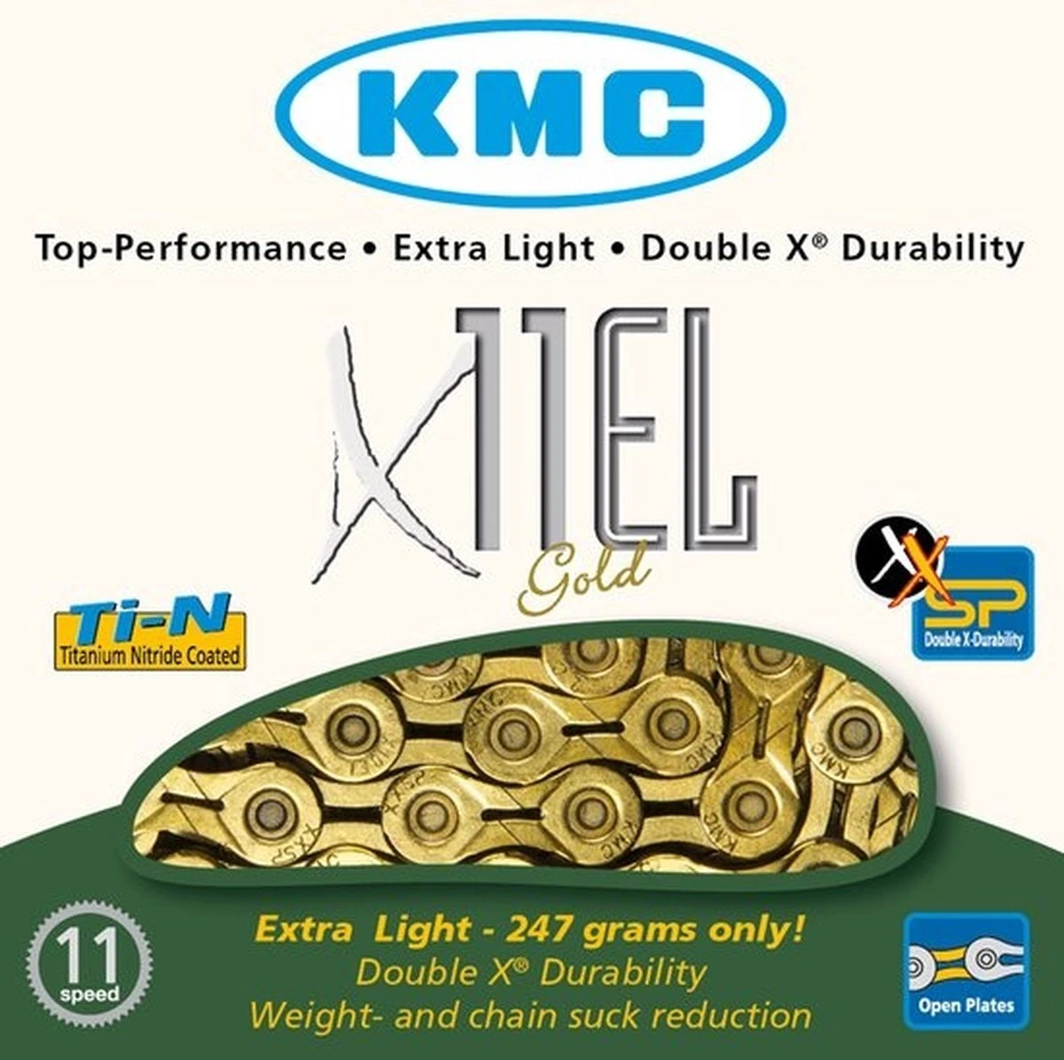 KMC KETTING X11EL Ti-N GOUD 118L 4 KMC KETTING X11EL Ti-N GOUD 118L - Afbeelding 2