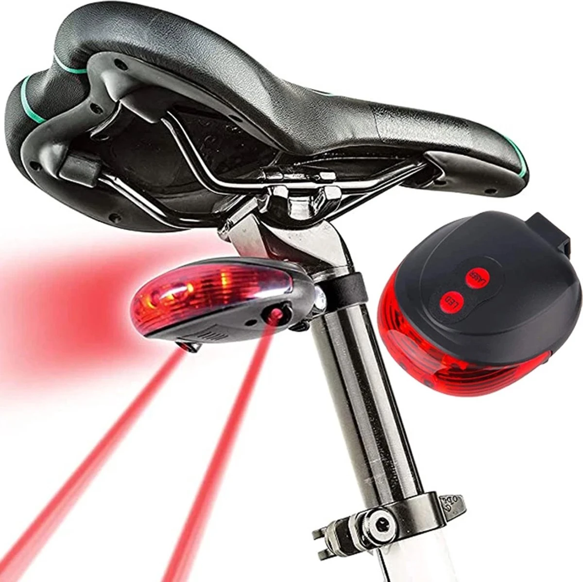 Fiets Achterlicht - LED Licht Met Laser - Fiets Lamp - Waterdicht - Racefiets Verlichting - Inclusief Batterijen - Rheme 14 Fiets Achterlicht - LED Licht Met Laser - Fiets Lamp - Waterdicht - Racefiets Verlichting - Inclusief Batterijen - Rheme - Afbeelding 12
