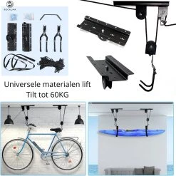 Recalma Fietslift - 60 Kg Draagkracht - Fietstakel - Universeel Ophangsysteem - Elektrische Fiets - Zwart 11 Recalma Fietslift - 60 Kg Draagkracht - Fietstakel - Universeel Ophangsysteem - Elektrische Fiets - Zwart -Fietsenwinkel 1200x1198 7