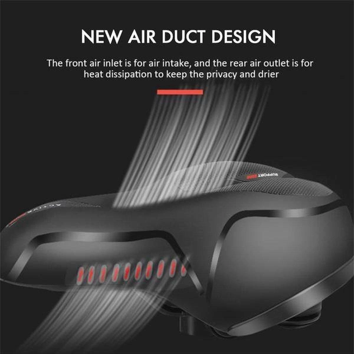 Fietszadel Ergosaddle Luxe; Ergonomisch En Universeel! Breed Zadel Voor De Fiets Met Veerbescherming 5 Fietszadel Ergosaddle Luxe; Ergonomisch En Universeel! Breed Zadel Voor De Fiets Met Veerbescherming - Afbeelding 3