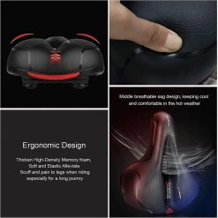 Fiets Zadels - Met Achterlichten- Langzame Rebound Traagschuim - Hol Ergonomisch Breed Tourzadel - MTB Zadel -mountainbikezadel - Fietszadel Dames - Fietszadel Heren - Unisex 17 Fiets Zadels - Met Achterlichten- Langzame Rebound Traagschuim - Hol Ergonomisch Breed Tourzadel - MTB Zadel -mountainbikezadel - Fietszadel Dames - Fietszadel Heren - Unisex -Fietsenwinkel 1200x1199 9