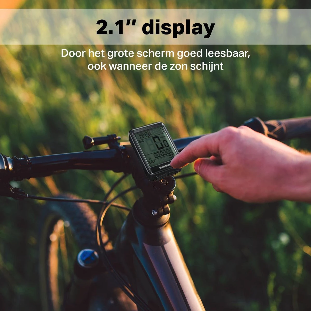 Vivid Green Draadloze Fietscomputer Snelheidsmeter - Mountainbike - Kilometerteller - Fiets Accessoires - Racefiets - Draadloos 4 Vivid Green Draadloze Fietscomputer Snelheidsmeter - Mountainbike - Kilometerteller - Fiets Accessoires - Racefiets - Draadloos - Afbeelding 2