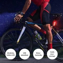 Lovnix - Oplaadbare Fietslamp LED Verlichting Set - USB Oplaadbaar - Fietslicht Met LED Lamp - Voor- En- Achter Licht - Regenbestendig - Geschikt Voor Mountainbike Fietsen Wandelen Speleologie -Fietsenwinkel 1200x1200 255
