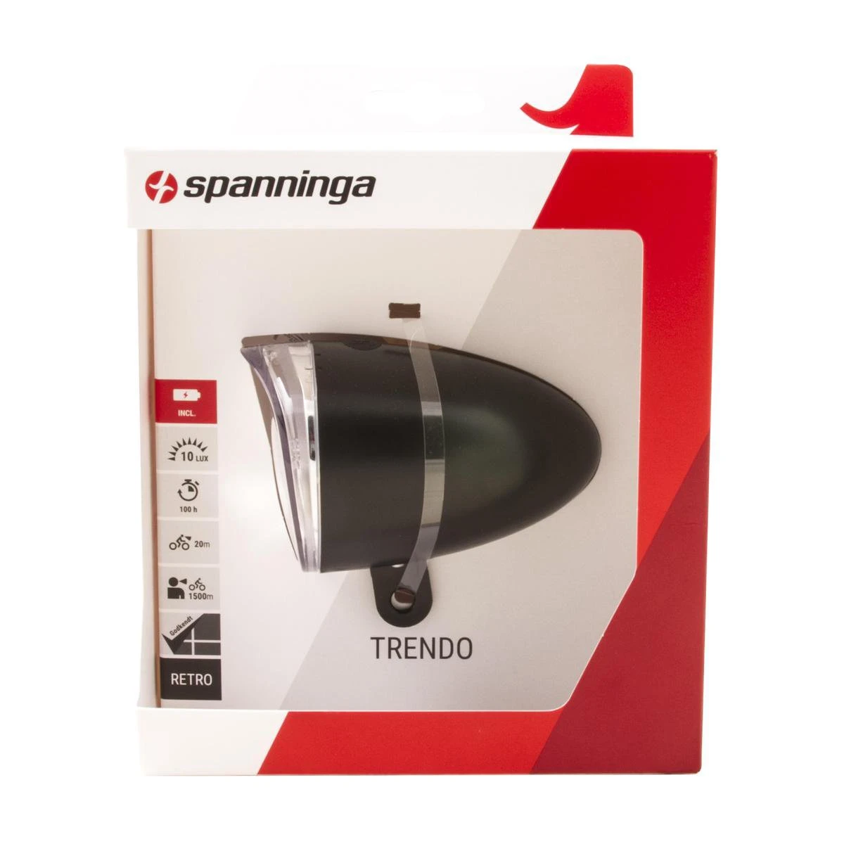 Spanninga Trendo Fiets Koplamp - 10 Lux - Batterij 5 Spanninga Trendo Fiets Koplamp - 10 Lux - Batterij - Afbeelding 3