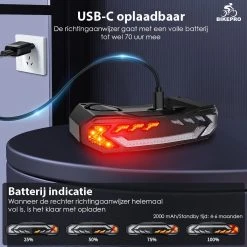 BikePro Fiets Achterlicht 2.0 Met Alarm En Richtingaanwijzer - IP54 Waterdicht - USB Oplaadbaar -Fietsenwinkel 1200x1200 325