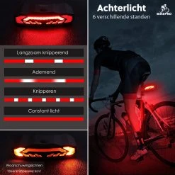 BikePro Fiets Achterlicht 2.0 Met Alarm En Richtingaanwijzer - IP54 Waterdicht - USB Oplaadbaar -Fietsenwinkel 1200x1200 326