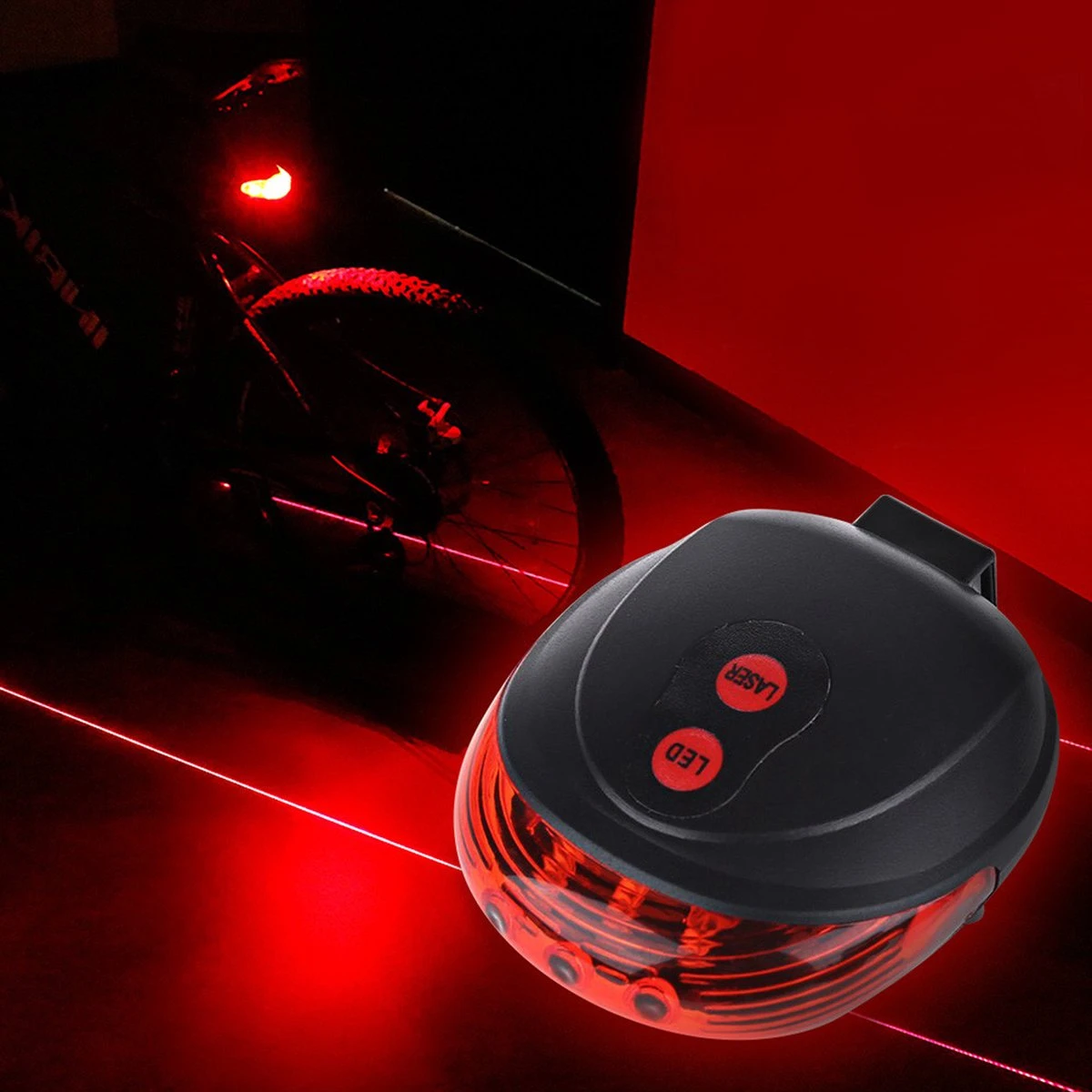 Fiets Achterlicht - LED Licht Met Laser - Fiets Lamp - Waterdicht - Racefiets Verlichting - Inclusief Batterijen - Rheme 16 Fiets Achterlicht - LED Licht Met Laser - Fiets Lamp - Waterdicht - Racefiets Verlichting - Inclusief Batterijen - Rheme - Afbeelding 14