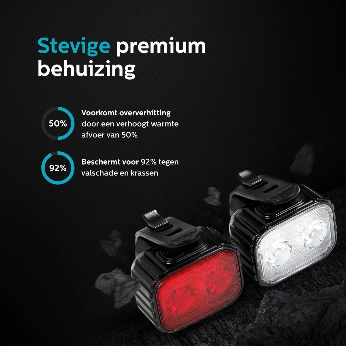 Inlustro Fietslamp Set - Voorlicht / Achterlicht - LED Fietslampjes Rood En Wit - Fietslicht Koplamp - Waterdicht - USB Oplaadbaar 8 Inlustro Fietslamp Set - Voorlicht / Achterlicht - LED Fietslampjes Rood En Wit - Fietslicht Koplamp - Waterdicht - USB Oplaadbaar - Afbeelding 6