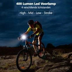 SWILIX ® - Fietsverlichting Set - Oplaadbare USB Led Fietslamp - Voor En Achter - Waterdicht - 4 Lichtstanden - Zwart -Fietsenwinkel 1200x1200 555