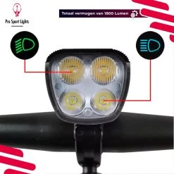 Pro Sport Lights Performance 1800 Lumen Fietslamp Voorlicht - Fietsverlichting USB Oplaadbaar - Koplamp Fiets - LED Racefiets / Mountainbike 25 Pro Sport Lights Performance 1800 Lumen Fietslamp Voorlicht - Fietsverlichting USB Oplaadbaar - Koplamp Fiets - LED Racefiets / Mountainbike -Fietsenwinkel 1200x1200 615