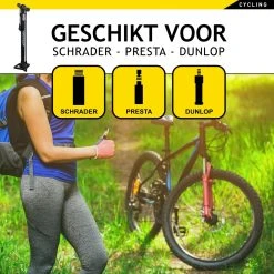 Dunlop Fietspomp - Presta/ Dunlop/ Schrader - Met 2 Adaptoren - Staande Pomp - 62,5 Cm Hoog -Fietsenwinkel 1200x1200 619