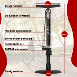 RYER Fietspomp Pro - Drukmeter - Inclusief Banden Reparatieset 16 RYER Fietspomp Pro - Drukmeter - Inclusief Banden Reparatieset -Fietsenwinkel 1200x1200 636