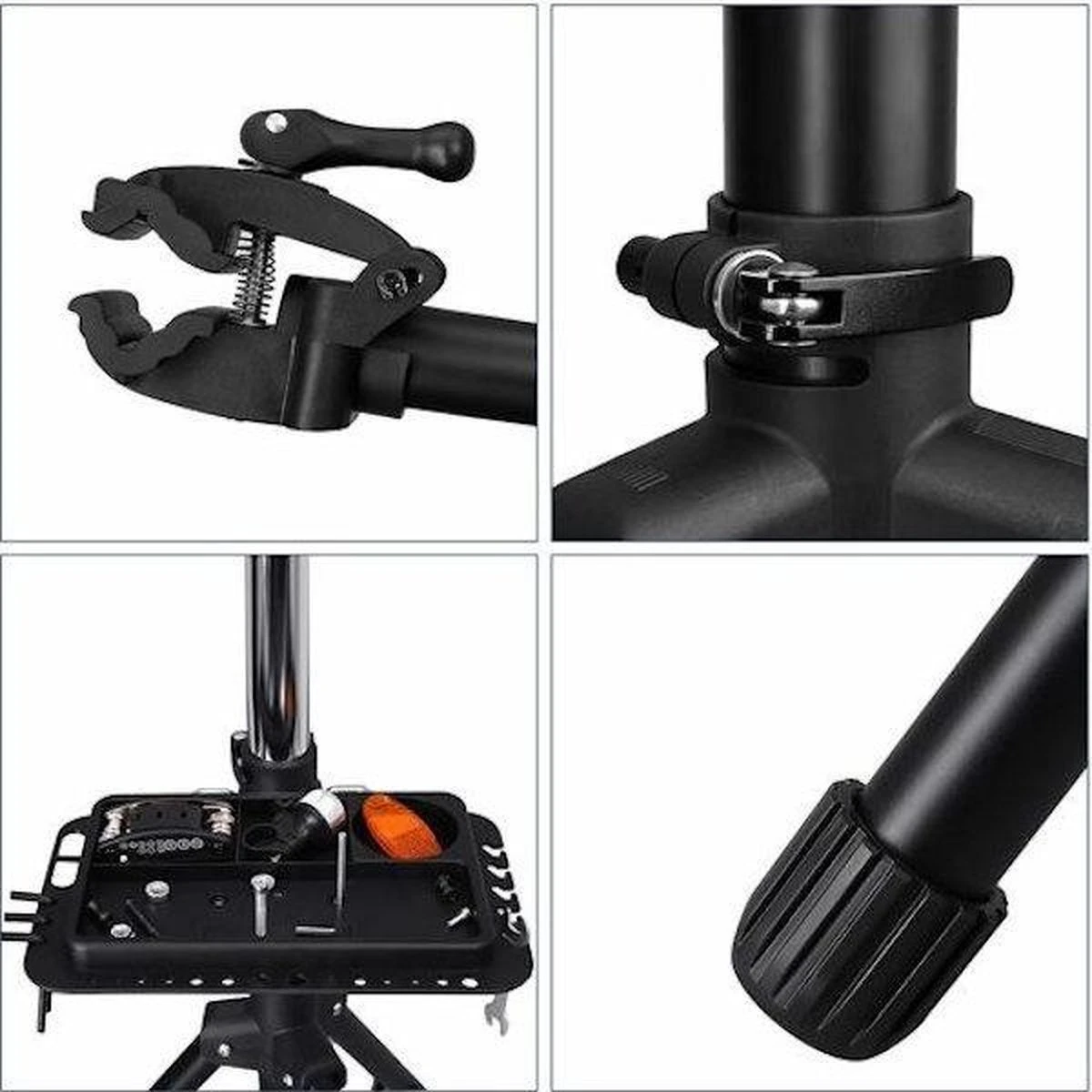 Merkloos Decopatent® PRO Montagestandaard Fiets - 360° Draaibaar - Verstelbaar + Gereedschapsbakje - Fiets Montage Reparatie Standaard 12 Merkloos Decopatent® PRO Montagestandaard Fiets - 360° Draaibaar - Verstelbaar + Gereedschapsbakje - Fiets Montage Reparatie Standaard - Afbeelding 10