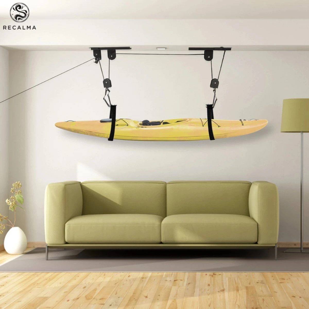 Recalma Fietslift - 60 Kg Draagkracht - Fietstakel - Universeel Ophangsysteem - Elektrische Fiets - Zwart 9 Recalma Fietslift - 60 Kg Draagkracht - Fietstakel - Universeel Ophangsysteem - Elektrische Fiets - Zwart - Afbeelding 7