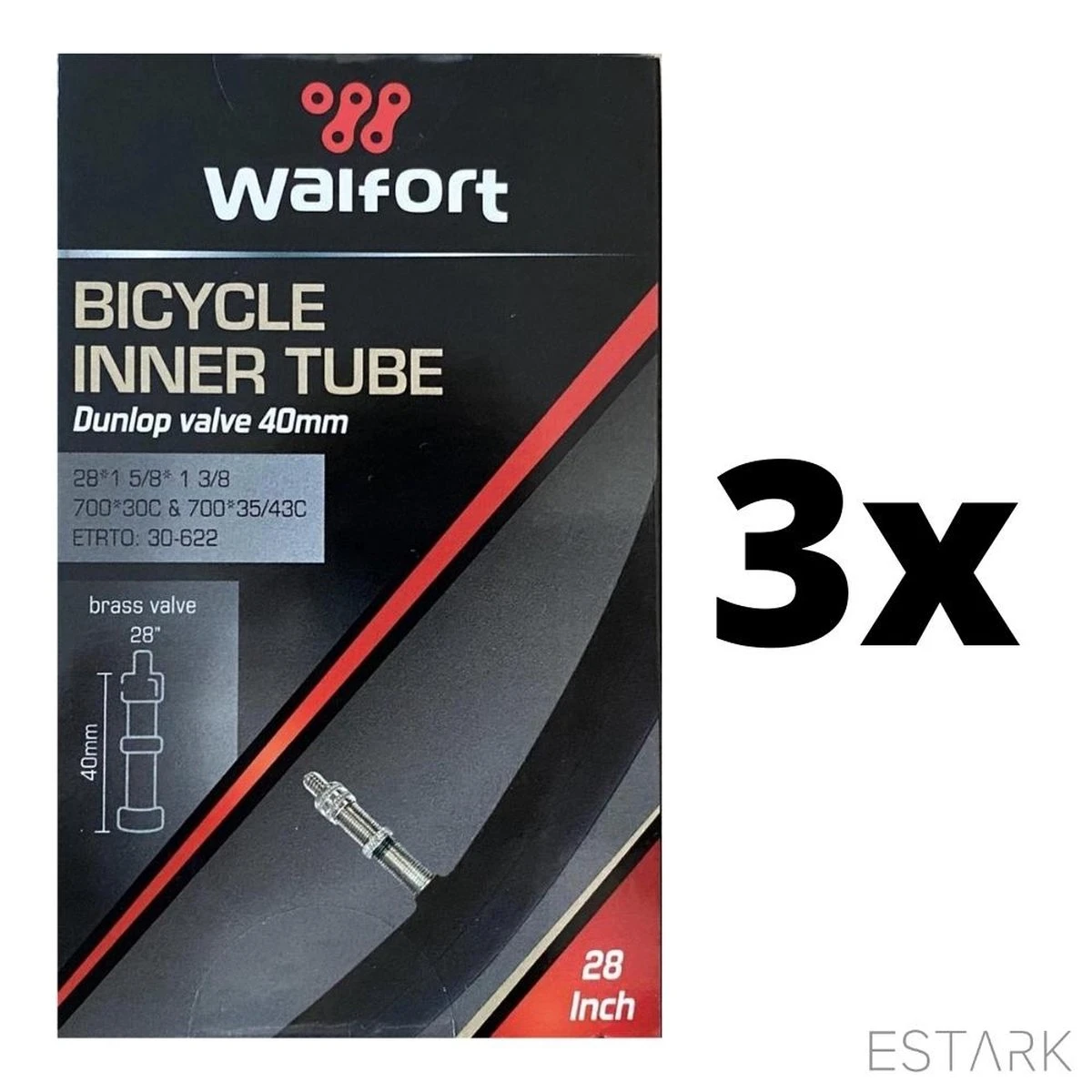 ESTARK® - 3 X Binnenband 28 Inch / 28" Voor De Fiets / Dunlop Ventiel / Racefiets / Mountainbike / 40 Mm / Band 40 / 30 - 622 Wiel / 28 * 1 5/8 * 1 3/8 / 28 " (A) 10 ESTARK® - 3 X Binnenband 28 Inch / 28" Voor De Fiets / Dunlop Ventiel / Racefiets / Mountainbike / 40 Mm / Band 40 / 30 - 622 Wiel / 28 * 1 5/8 * 1 3/8 / 28 " (A) - Afbeelding 8