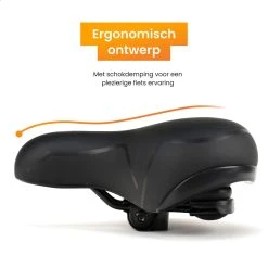 R2B® Fietszadel Voor Dames En Heren - Inclusief Waterdichte Zadelhoes - Zwart - Reflectie En Ventilatie - Gel Zadel / Gelzadel -Fietsenwinkel 1200x1200 837