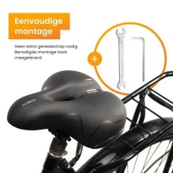 R2B® Fietszadel Voor Dames En Heren - Inclusief Waterdichte Zadelhoes - Zwart - Reflectie En Ventilatie - Gel Zadel / Gelzadel -Fietsenwinkel 1200x1200 838