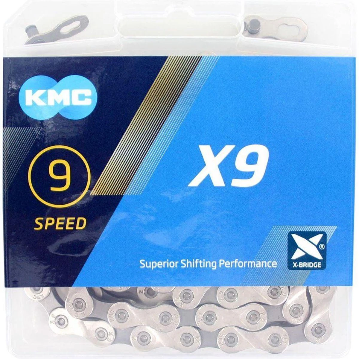 Ketting 9 Speed KMC X9 114 Schakels - Grijs 4 Ketting 9 Speed KMC X9 114 Schakels - Grijs - Afbeelding 2