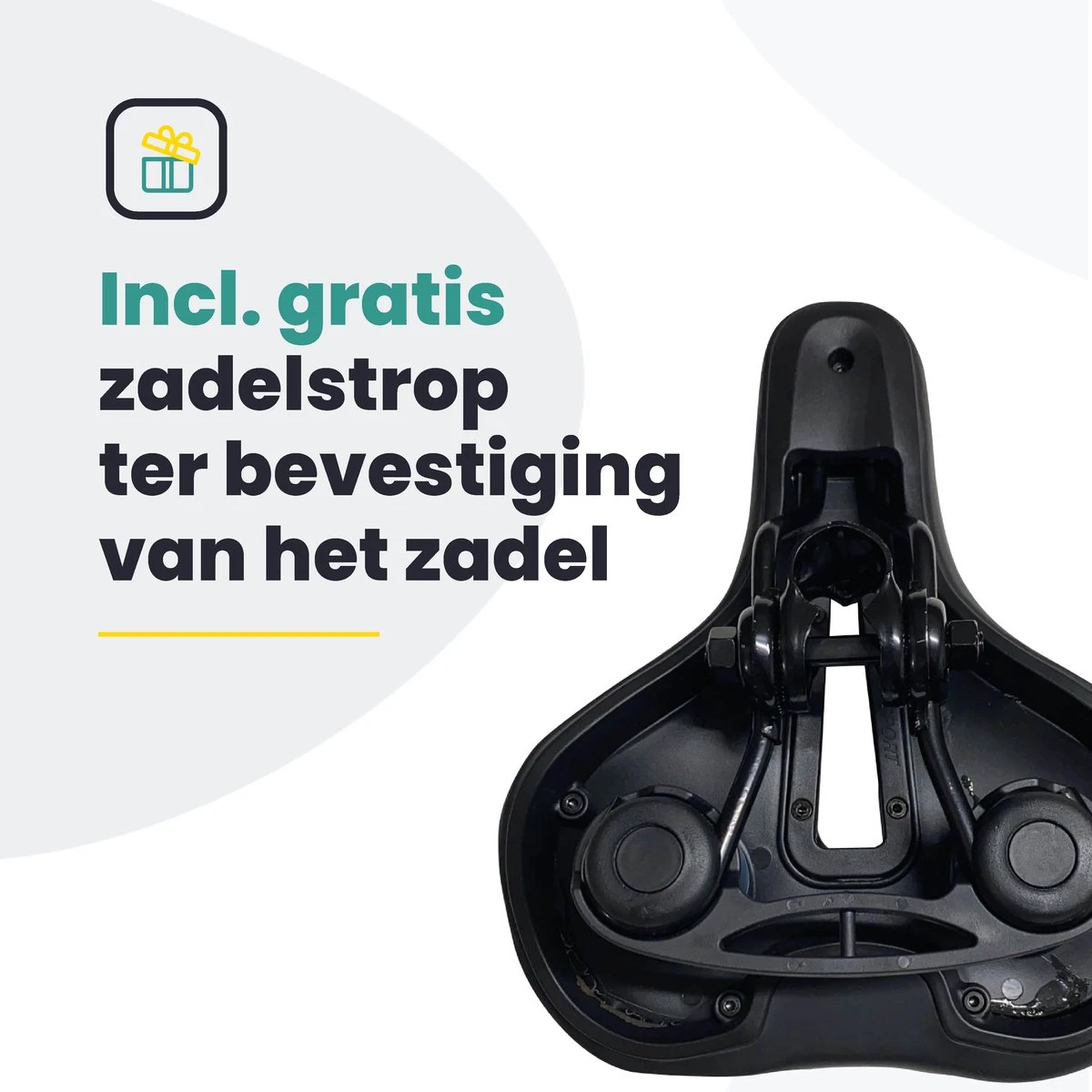 Voltano Dames Fietszadel - Zwart - Uitsparing - Waterdicht - Elastomeer Vering - Gratis Zadelstrop 4 Voltano Dames Fietszadel - Zwart - Uitsparing - Waterdicht - Elastomeer Vering - Gratis Zadelstrop - Afbeelding 2